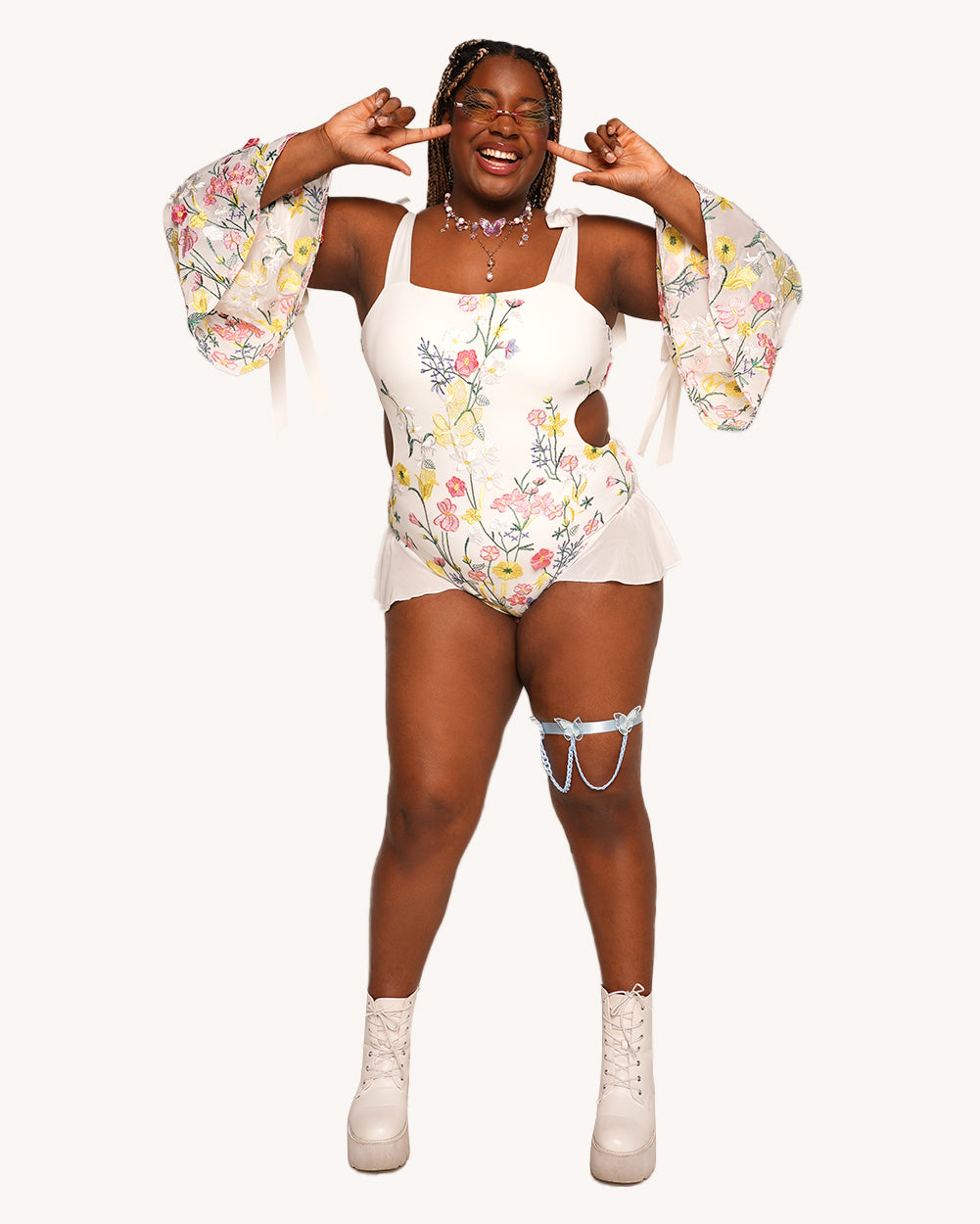 Electric Dream Womens Bodysuit with Sleeves Outfit