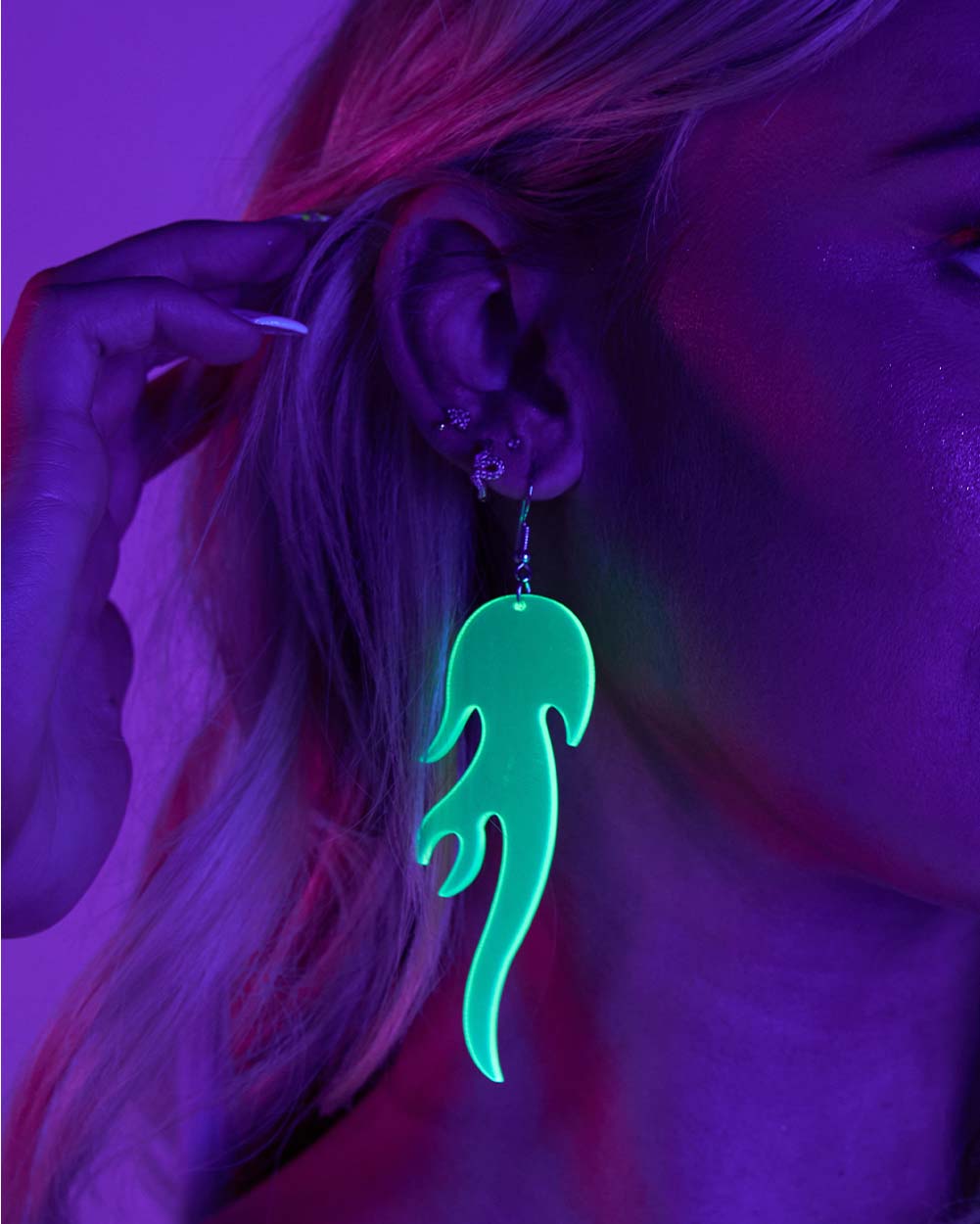 Neon Green Old Flame Earrings
