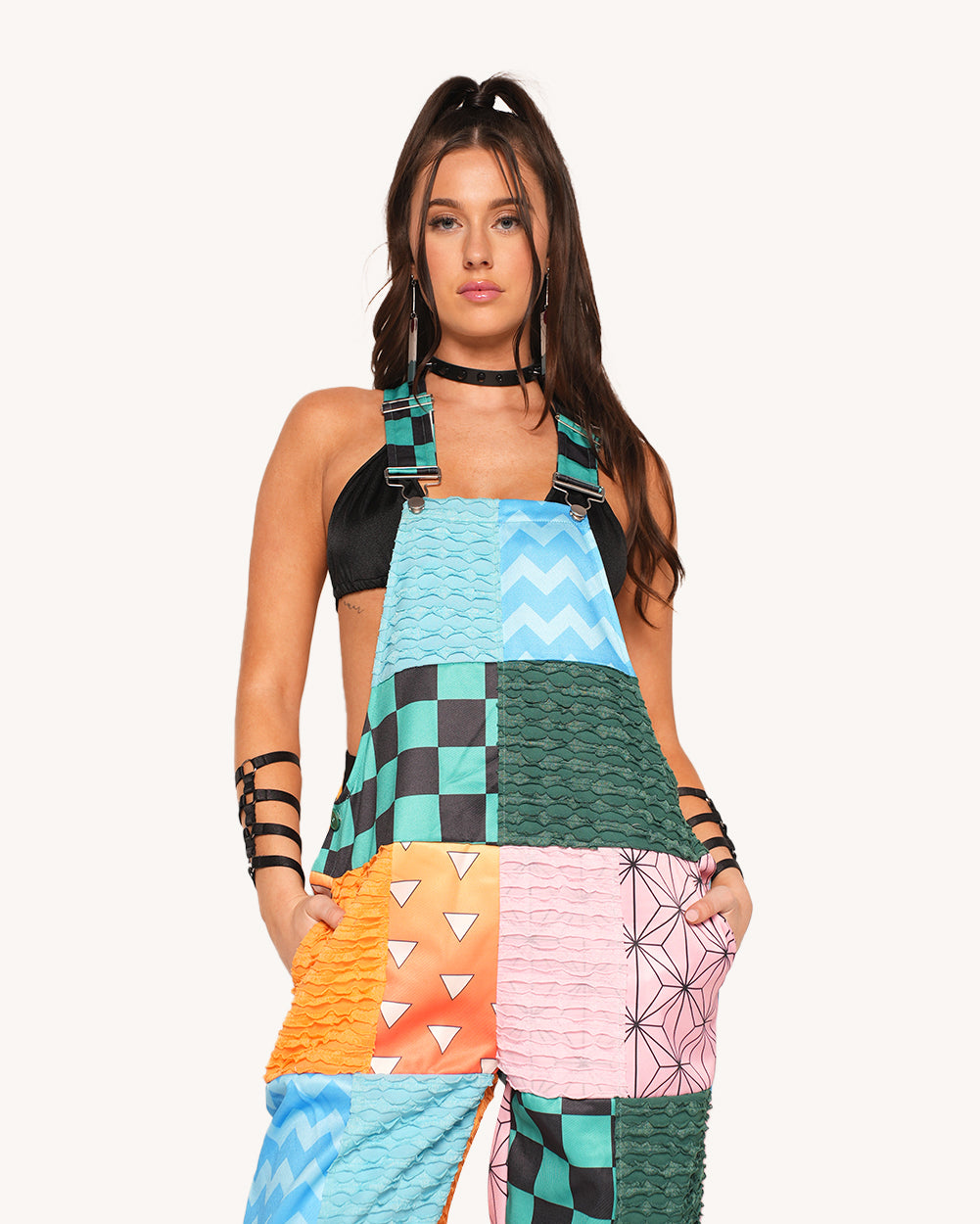 Otaku Patchwork Overalls