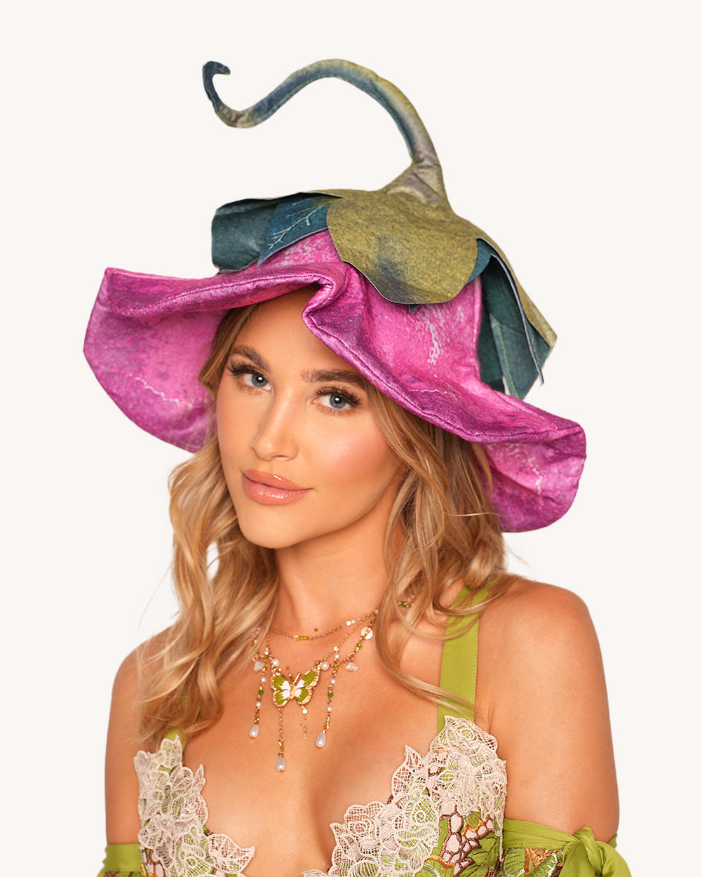 Pink Twilight Flower Hat