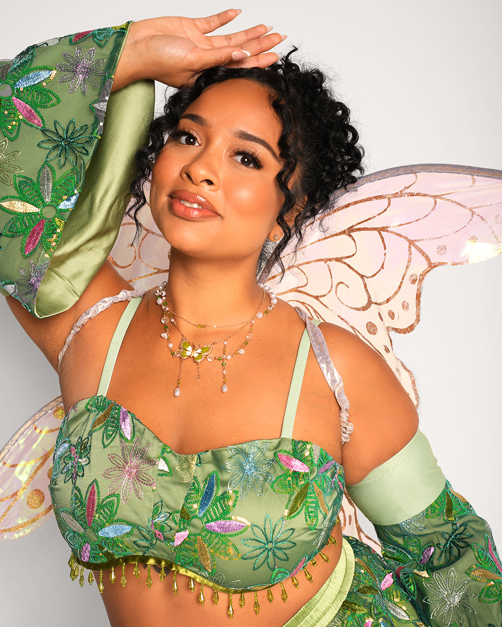 Pixie Garden Floral Sequin Bra Top