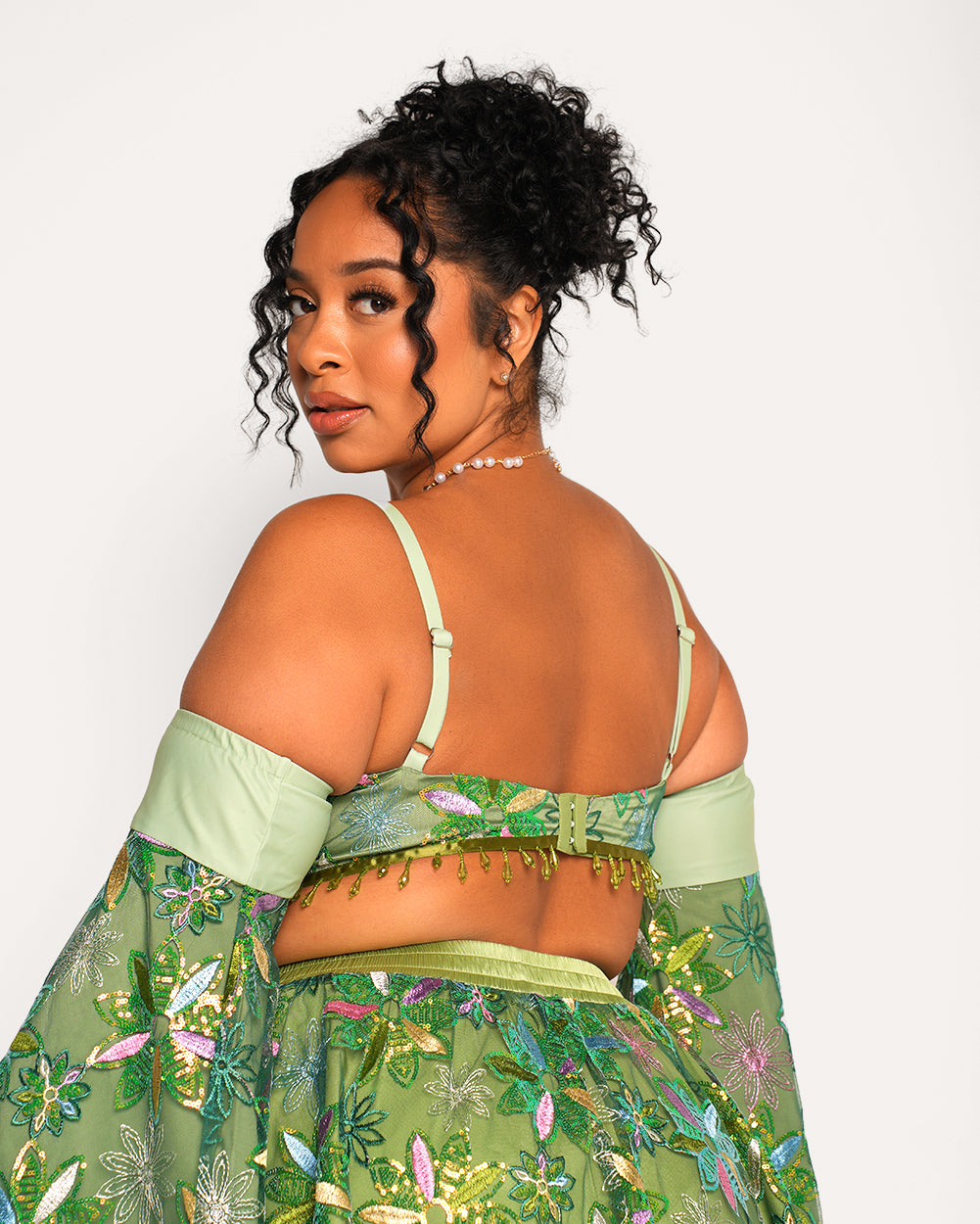 Pixie Garden Floral Sequin Bra Top