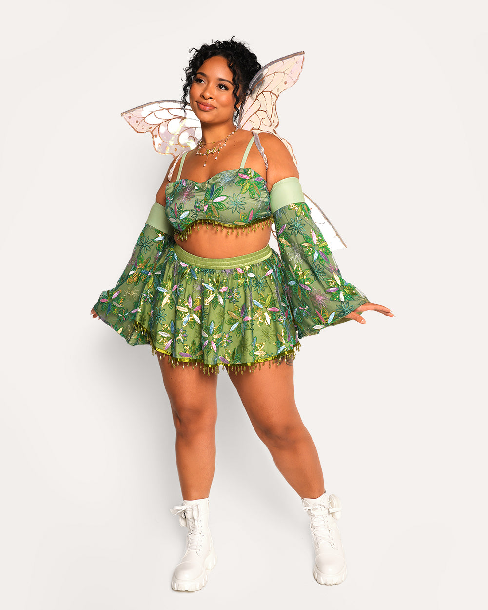 Pixie Garden Floral Sequin Bra Top