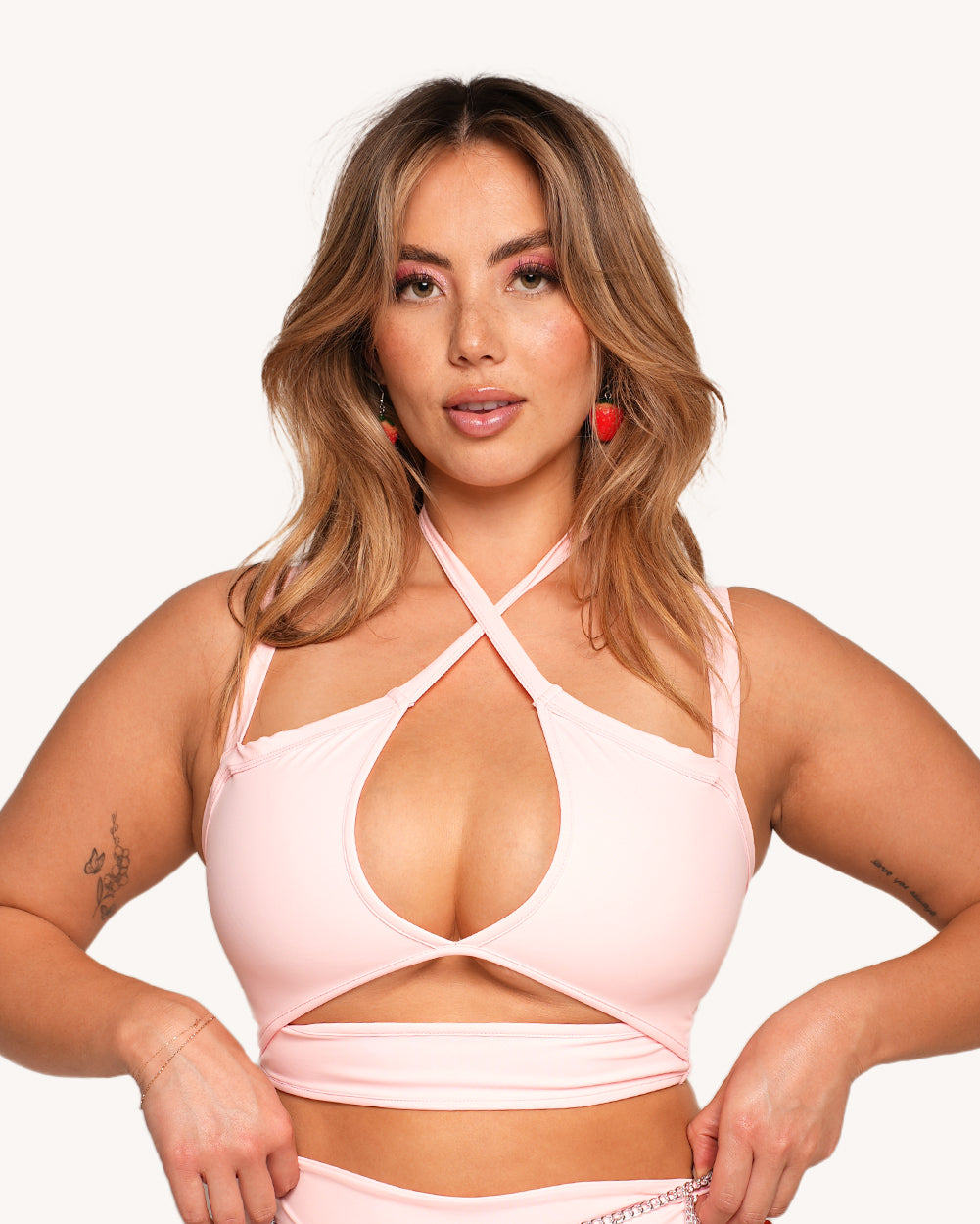 Rave & Repeat Halter Top - Baby Pink