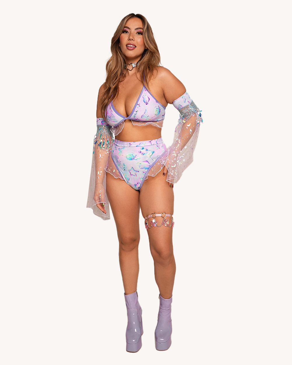 Rolita Couture x iHR Cosmic Chrome Ruffle Rush Outfit