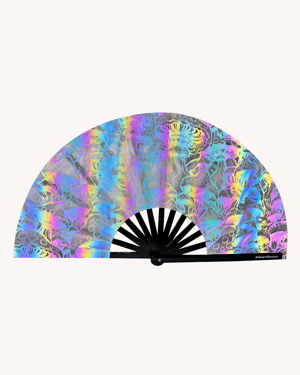 Secret Life of Mushroom Rainbow Reflective Hand Fan