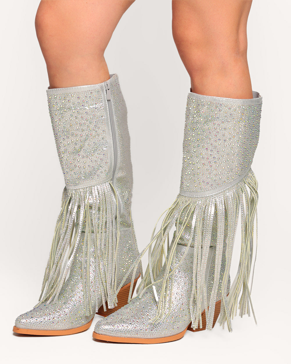 Starry Night Rhinestone Fringe Boots