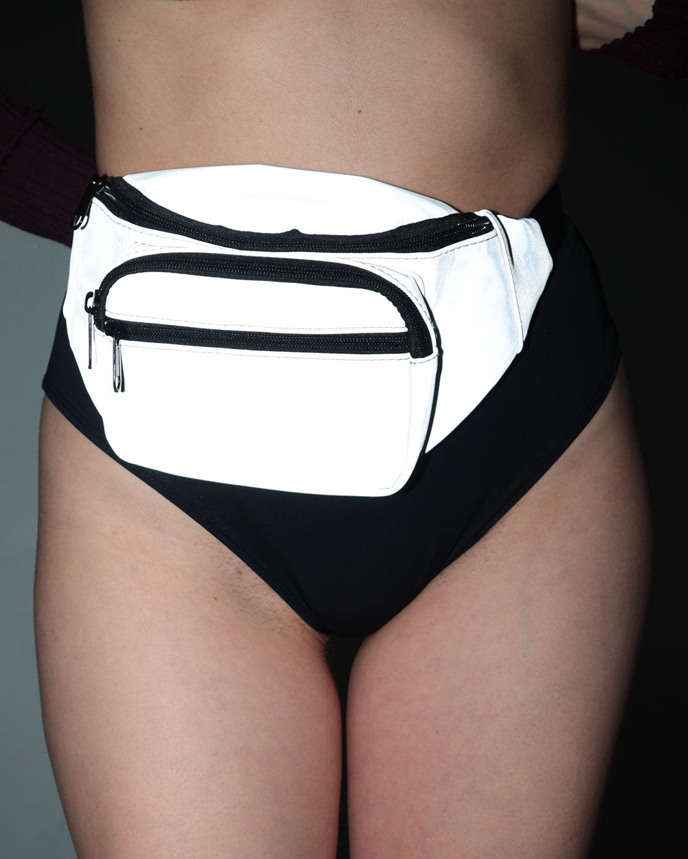 Techno Twilight Silver Reflective Fanny Pack