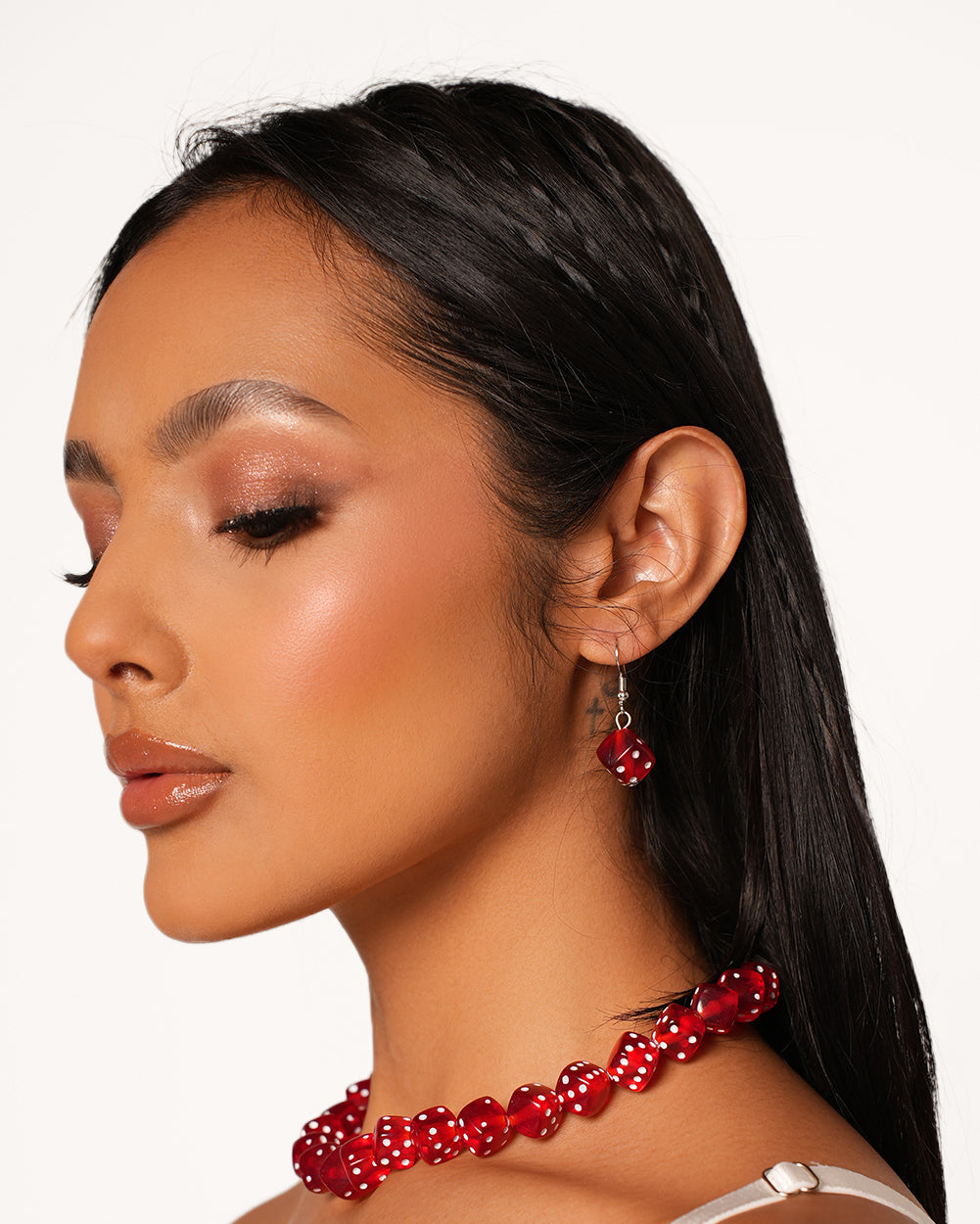 Challenge Up Dice Necklace and Earrings Set